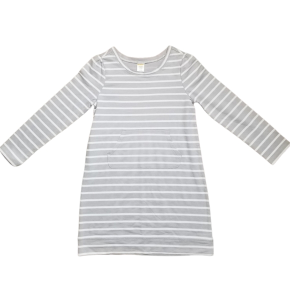 Gymboree Grey Striped Dress Size M 7/8 - Picture 2 of 5